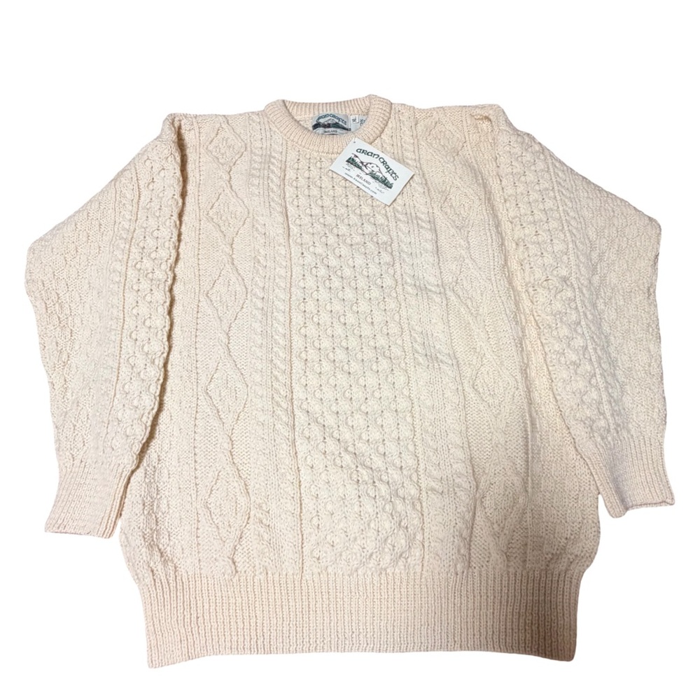 Aran Crafts Unisex preppy Cable Knit Sweater-XL-NWOT‎ - Picture 3 of 6